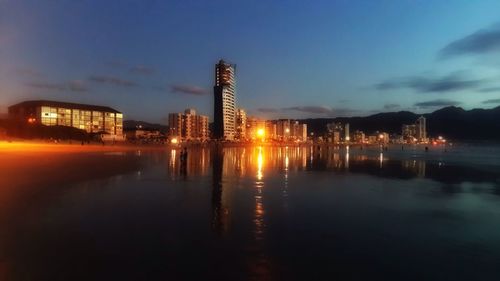 Illuminated city at night