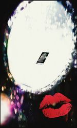 Low angle view of illuminated christmas lights