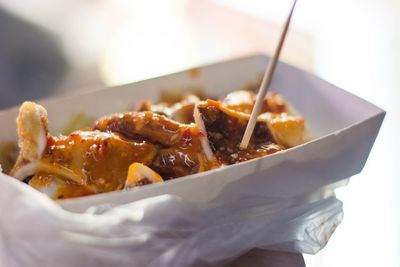 Close-up of meal served in bowl