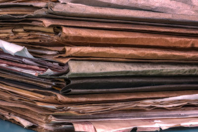 Full frame shot of stack of firewood