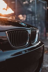 Close-up of vintage car on street