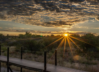 Scenic view of landscape against sky during sunset