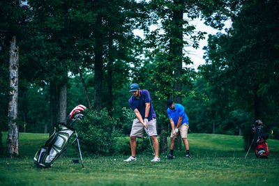 Group of people on golf course