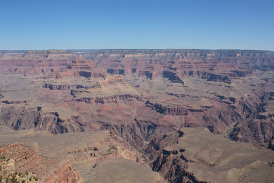 Scenic view of dramatic landscape against clear sky