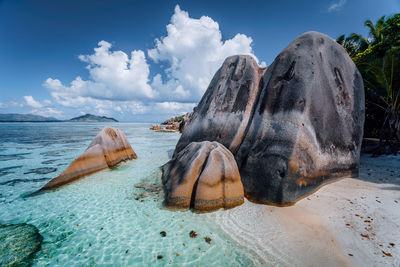 Panoramic view of sea shore against sky