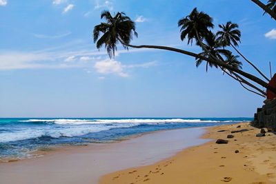 Scenic view of beach against sky