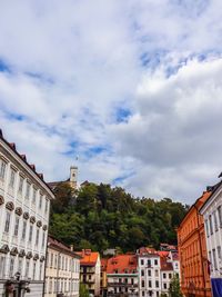 Low angle view of buildings in city