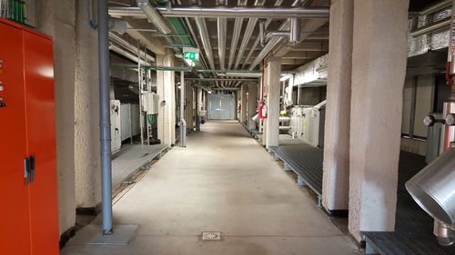 Empty corridor in building