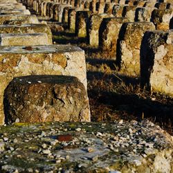 Close-up of old stone wall