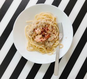 High angle view of meal served in plate