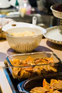 Close-up of food in bowl on table