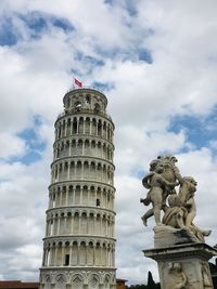 Low angle view of historical building against cloudy sky