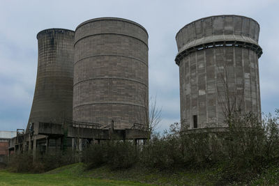 Low angle view of water tower against sky