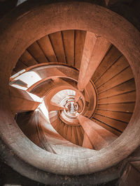 Low angle view of spiral staircase