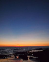 Scenic view of sea at sunset