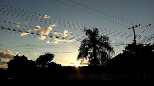 Silhouette trees against sky during sunset