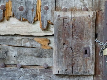 Close-up of wooden door