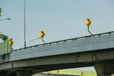 Low angle view of highway bridge against sky