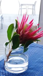 Close-up of flowers in vase on table