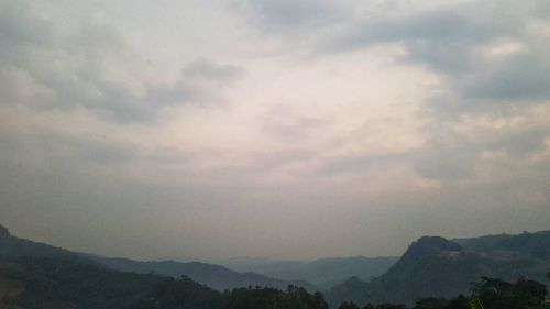 Low angle view of mountain against sky during sunset