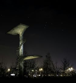 Low angle view of illuminated street light
