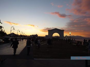 Tourists at sunset