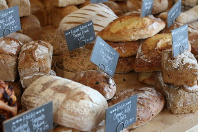 Detail shot of bread for sale