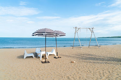 Scenic view of beach against sky