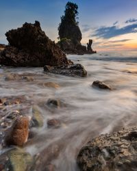 A beautiful view of karang agung beach indonesia