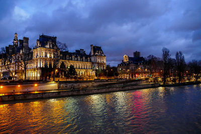 Reflection of buildings in river