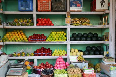 Various fruits for sale in store