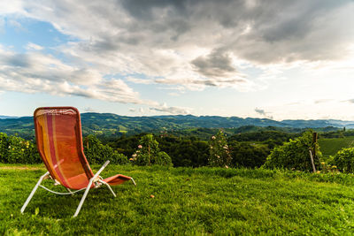 Scenic view of field against sky