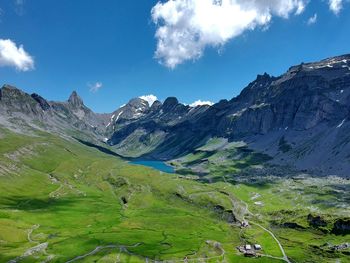 Scenic view of mountains against sky