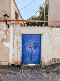 Closed wooden door