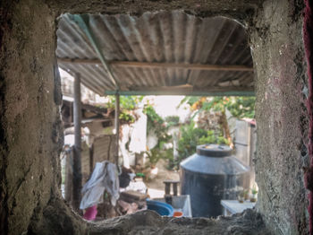 Interior of abandoned building