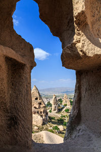 Scenic view of rock formation against sky