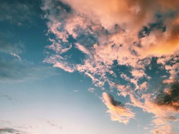 Low angle view of sky at sunset