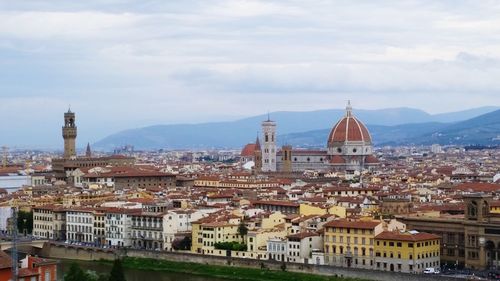High angle view of townscape against sky in city of florence 