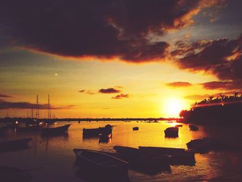 Scenic view of sunset over sea