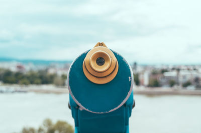 Close-up of hand-held telescope