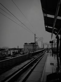 Railroad station platform against sky