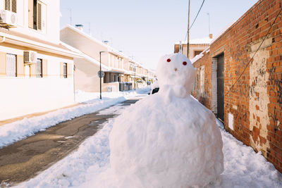 Snowman in the street