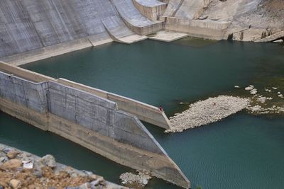 High angle view of dam