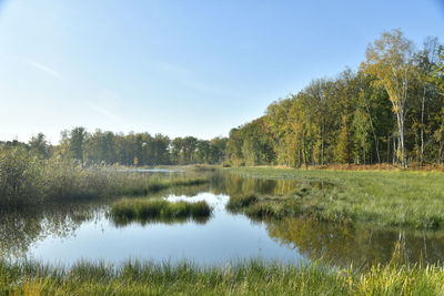 Scenic view of lake against sky