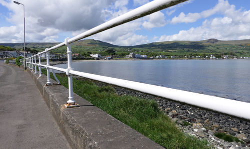 Bridge over river against sky