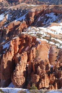 High angle view of rocks in water