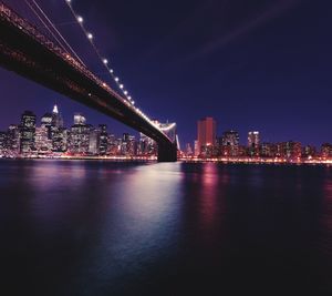 Illuminated city at night