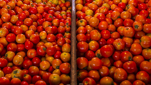 Full frame shot of oranges at market stall