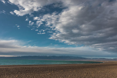 Scenic view of beach against sky