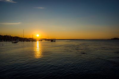 Scenic view of sunset over sea